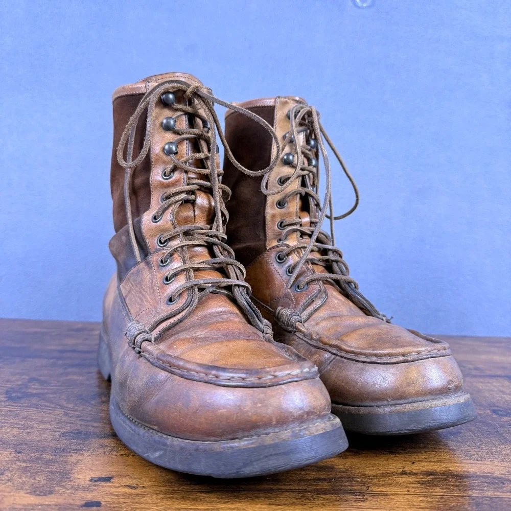 Vintage Ralph Lauren Made in Italy Leather Men's Boots Hunting Ranger Size 12?